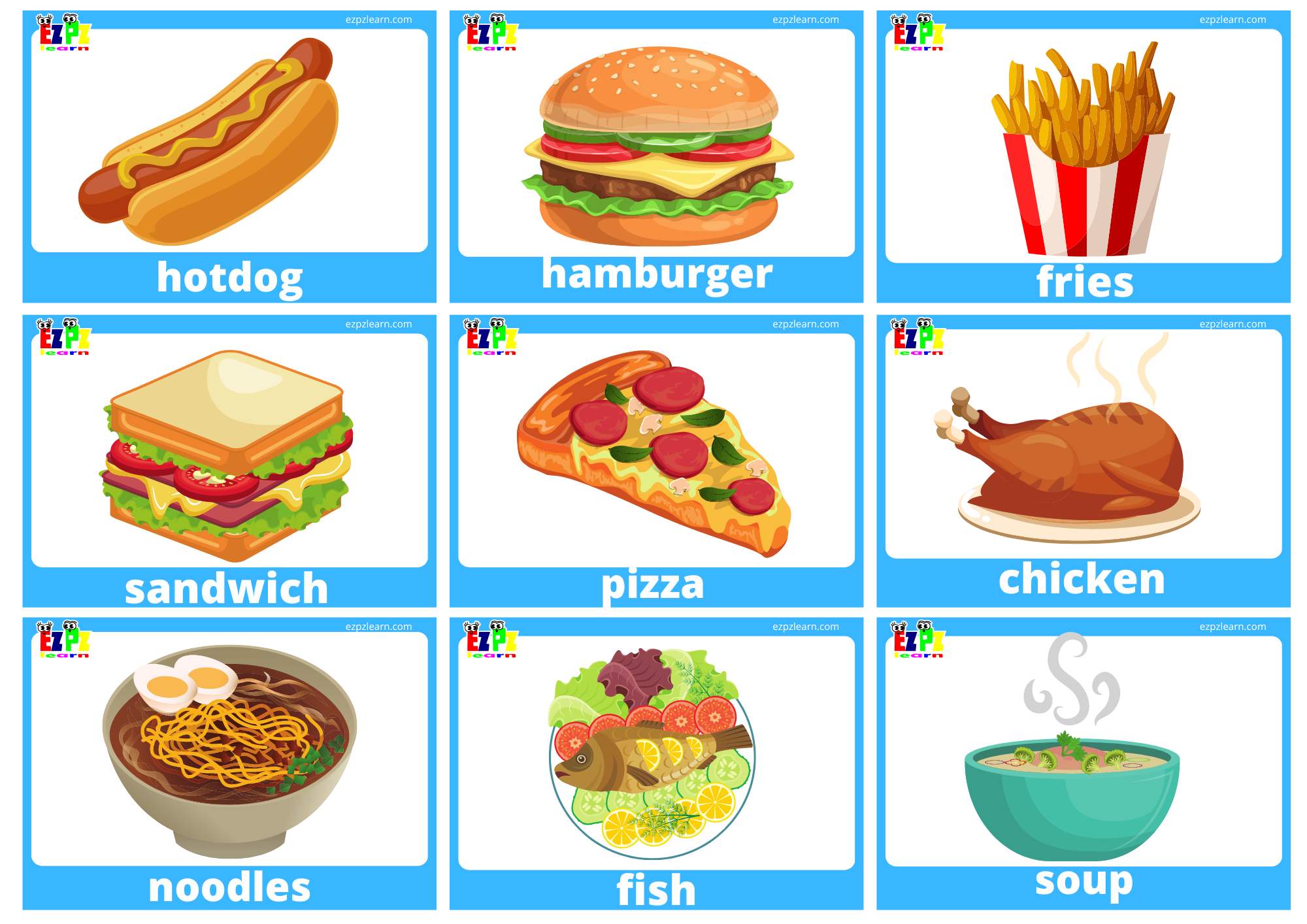 Food Flashcards With Words Use Online Or Download Free PDF File 17 